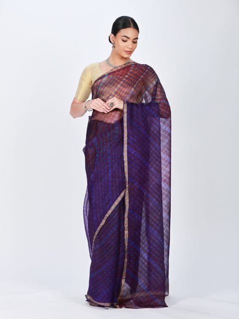 Multicolour Leheriya and Bandhej Saree - Traditional Elegance from Rajasthan