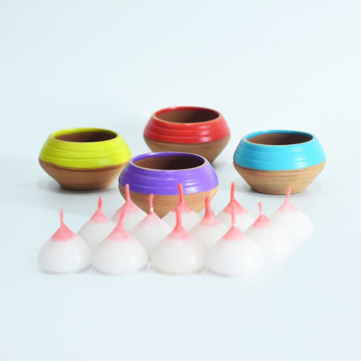 Pot DABAR Candle Holder 4pcs - CraftLipi - Handmade Products Made with  Love and Care in Villages of INDIA Candle Stand