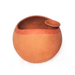 Craftlipi-GLO XL Terracotta Planter with Deep Root Watering System   Set of 2