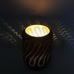 Craftlipi-Barrel (XL) Wooden Base Terracotta Table Light