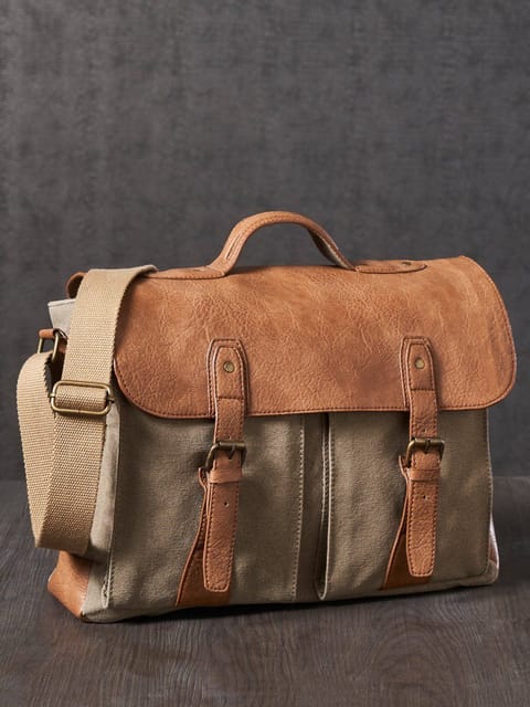 Mona B Flap Canvas Recycled Messenger