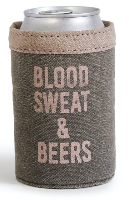 Mona B Blood Sweat & Beer Canvas Recycled Can Cover