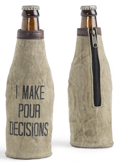 Mona B Pour Decisions Canvas Recycled Pint Bottle Cover