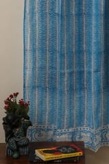 Sootisyahi 'Sky Weed' Handblock Printed Voile Cotton Door and Window Curtain Combo