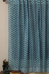 Sootisyahi 'Ambar' Handblock Printed Voile Cotton Door and Window Curtain Combo