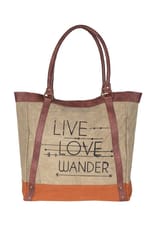 Mona B Upcycled Canvas Large Canvas Handbag for Women | Tote Bag for Grocery, Shopping, Travel | Stylish Vintage Shoulder Bags for Women: Live Love