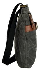 Mona B Upcycled Canvas Messenger Crossbody Bag with Stylish Design for Men and Women: Flap
