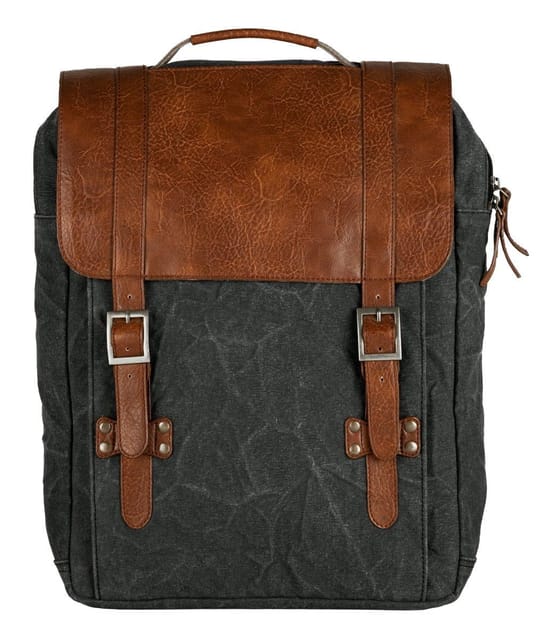 Mona B Upcycled Canvas Back Pack for Office | School and College with Upto 14‚Äù Laptop/ Mac Book/ Tablet with Stylish Design for Men and Women: Flap