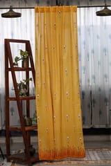 SootiSyahi 'Jungle Tale- Pastel Yellow' Handblock Printed Cotton Door Curtain