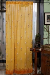 SootiSyahi 'Jungle Tale- Pastel Yellow' Handblock Printed Cotton Door Curtain