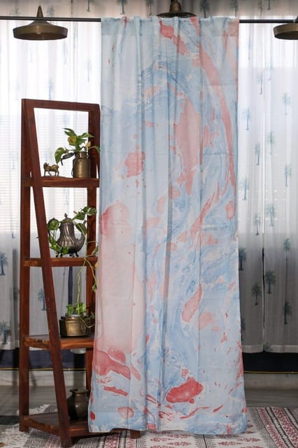 SootiSyahi 'Dreaming Sky' Handmarble Printed Cotton Door Curtain