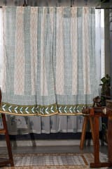 SootiSyahi 'Garden Beauty' Handblock Printed Cotton Window Curtain