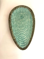 Country Clay-Almond Platter (Turquoise, Small) Made of Ceramic by Country Clay