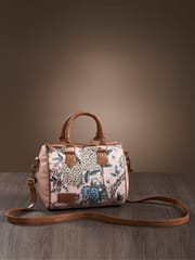 Mona B Canvas Small Vintage Handbag, Shoulder Bag, Crossbody Bag For Shopping, Travel With Stylish Design For Women (Pink, Kilim)