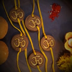 Terracotta by sachii-Om' Plantable Seed Rakhi Set of 5