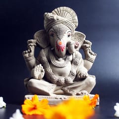 Craftlipi-Maharaja Ganesh | Eco Friendly - Water Soluble Ganpati Ji | Made of Pure Clay | By Craftlipi