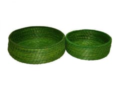 Dharini Sabai Grass & Jute Baskets Green (Set of 2)