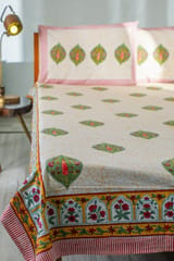 Sootisyahi 'Essence of color' Handblock Printed Cotton Bedsheet