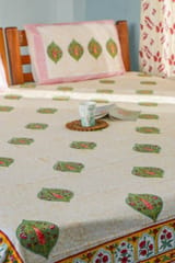 Sootisyahi 'Essence of color' Handblock Printed Cotton Bedsheet