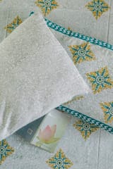 SootiSyahi 'Sweet Magnolia' Handblock Printed Cotton Bedsheet