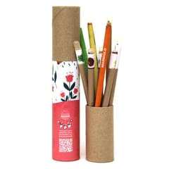 bioQ Eco Friendly Mega Grow Kit | Includes: Coco Pot, Coco Peat, Plantable Mini Notepad & Stationery | Recycled Paper Packaging | Gift Box for Kids and Nature Lovers | Grow Plants from Stationery