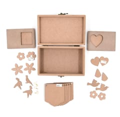 IVEI MDF Box Pack with 2 Pair Earrings, Cut outs, Toran and 2 Photo magnet