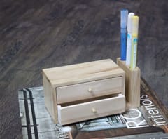 IVEI Wooden Pen Holder with Drawers - Desk Organizer