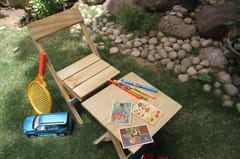 IVEI Pine Wood Kids Folding Table and Chair Set