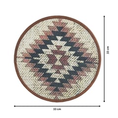 Mona B Set of 2 Printed Placemats, 13 INCH Round, Best for Bed-Side Table/Center Table, Dining Table/Shelves -  Aztec