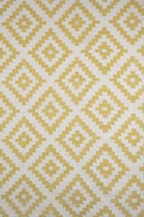 IMPERIAL KNOTS YELLOW IVORY PIXEL KILIM HAND WOVEN DHURRIE 4.3X5.10 FEET