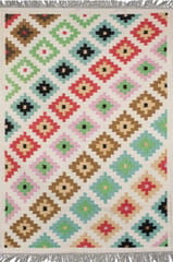 IMPERIAL KNOTS MULTICOLOR PIXEL KILIM HAND WOVEN DHURRIE 3X5 FEET