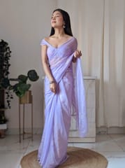 Dira By Dimple - Bouquet of Lavender (Sequins work Chiffon Saree)