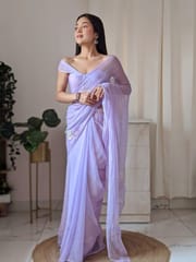 Dira By Dimple - Bouquet of Lavender (Sequins work Chiffon Saree)