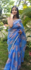 Dira By Dimple - Oceanic Bloom (Printed Organza Saree)