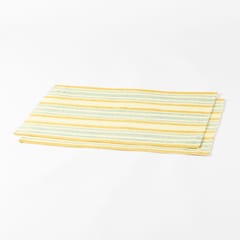 Eyaas - Block Printed Cotton Table Mat in Yellow & Blue Stripes - Set of 2 - 13x18