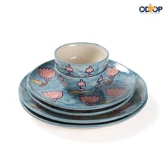 Eyaas - Handpainted Ceramic Dinner Set of 6