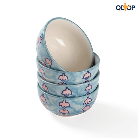 Eyaas - Handpainted Ceramic Portion of Bowls - Set of 4