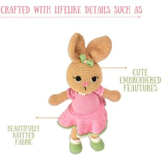 Happy Threads | Loving Bunny | 28 cms | Adorable | Soft Toy | For Girls & Boys | Bunny Toy