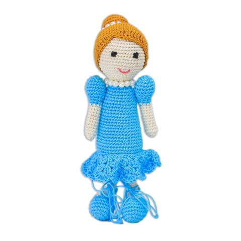 Happy Threads |Necklace Doll |Handcrafted |Blue| Stuffed Dolls| 20 cms|Cute | Cuddly | Perfect Gift for Girls