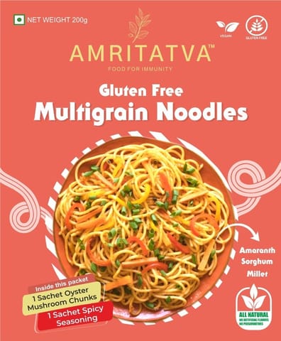 Amritatva - Gluten-Free Multigrain Noodles with Italian Seasoning and Oyster Mushroom Chunks 200gm