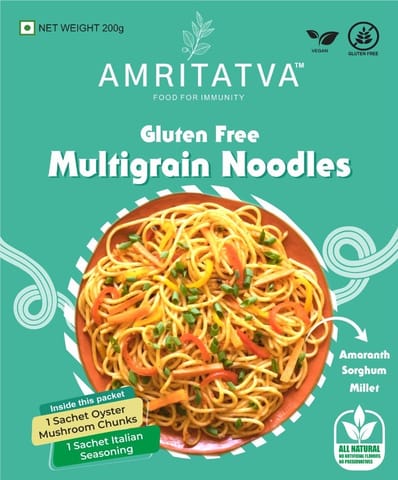 Amritatva - Gluten-Free Multigrain Noodles with Spicy Seasoning and Oyster Mushroom Chunks 200 gm