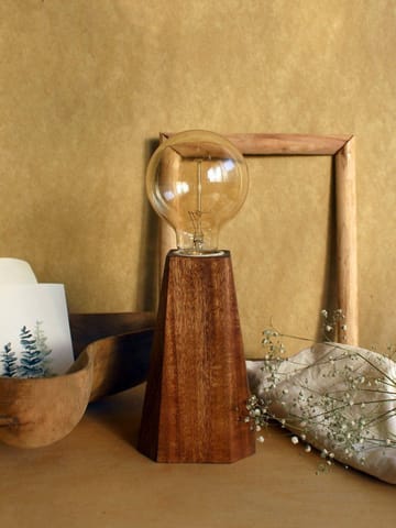 Studio Indigene - Faceted Pyramid Lamp | Made of Teak Wood