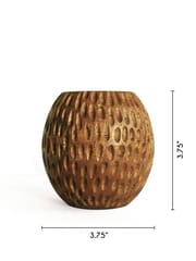Studio Indigene - Carved Spherical Planter Made of Teak Wood
