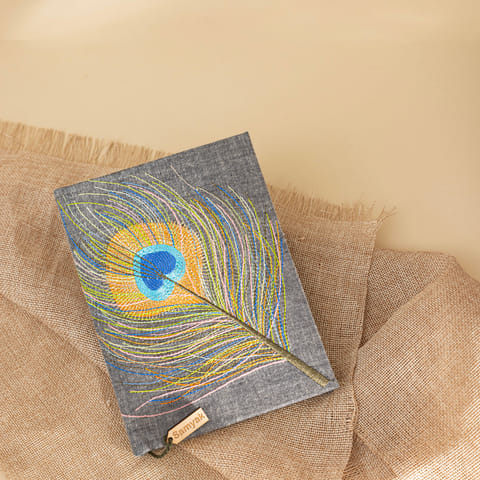 PaperMe - Peacock Embroidered Hardbound Notebook