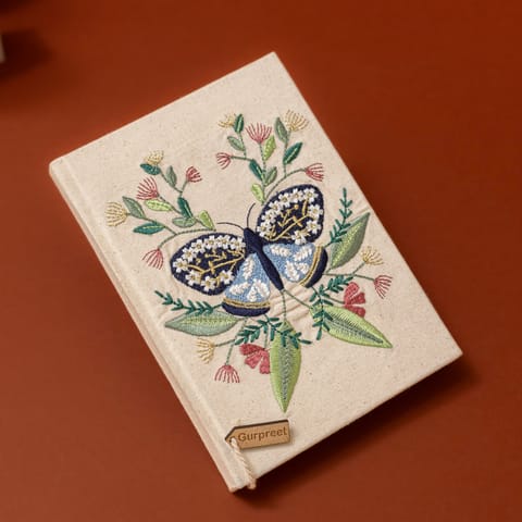 PaperMe - Butterfly Embroidered Hardbound Notebook