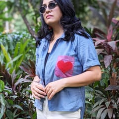 Juhi Malhotra - Red Heart Shirt