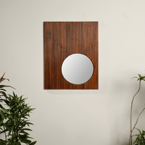 Opaque Studio - Focal Teak Wall Mirror