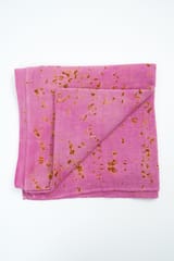 Eco-printed Kala Cotton Stole- Pink with Yellow