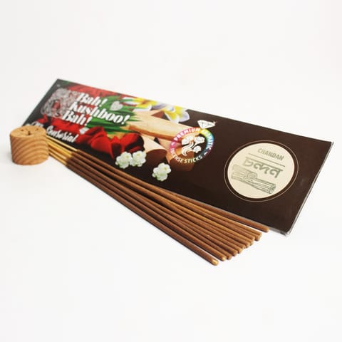 Craftlipi - SANDALWOOD / CHANDAN  "Bah Kushboo Bah"  Premium Sensorial Aromatic Incense Sticks (10 packs =  250 Grams Sticks)