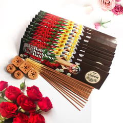 Craftlipi - ROSE "Bah Kushboo Bah"  Premium Sensorial Aromatic Incense Sticks (10 packs =  500 Grams Sticks)